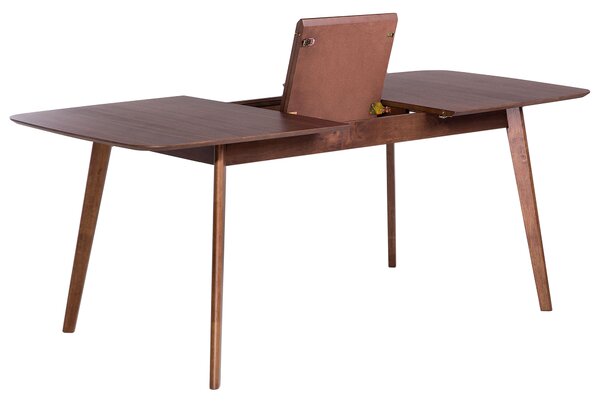 Jedálenský stôl tmavý orech 120/150 x 75 cm rozkladací drevené nohy škandinávsky štýl kuchyňa jedáleň