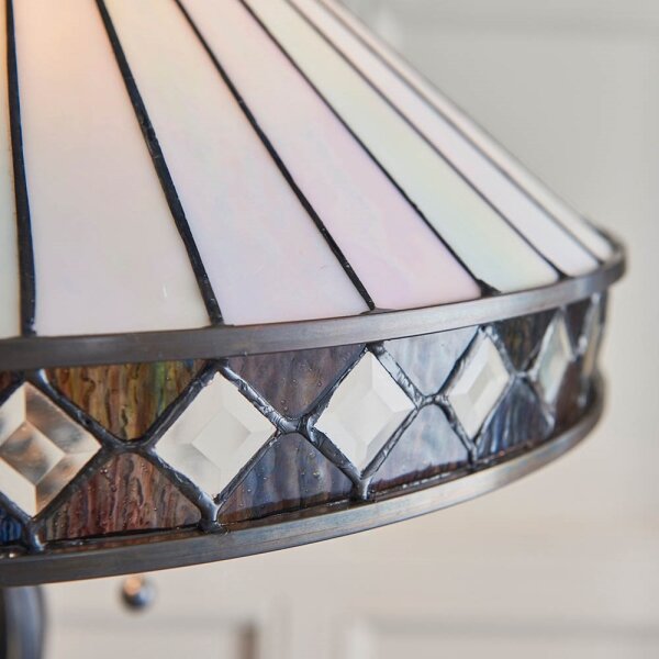 Endon 70936 - Stojacia lampa Tiffany FARGO 2xE27/60W/230V priemer 50 cm