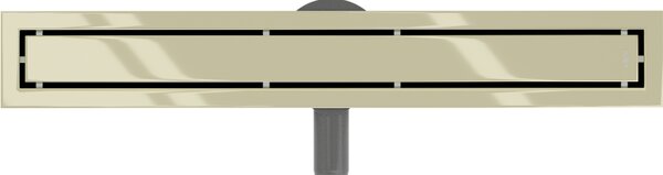Mexen Flat 360°, nerezový sprchový žľab vzor M13 2v1 na vloženie dlažby 60 cm, zlatá lesklá, 1510060-40