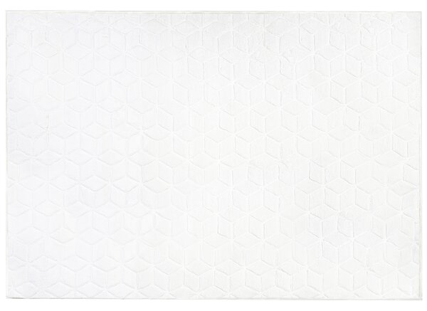 Koberec z umelej zajačej kožušiny biely 160 x 230 cm umelá polyesterová kožušina mäkký huňatý s vysokým vlasom