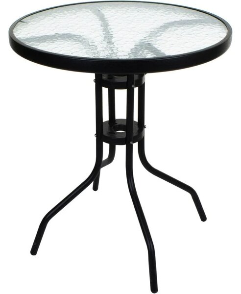 Záhradný set TREGO ISLAND - 2 stoličky a okrúhly stôl ø 60 cm, antracitová