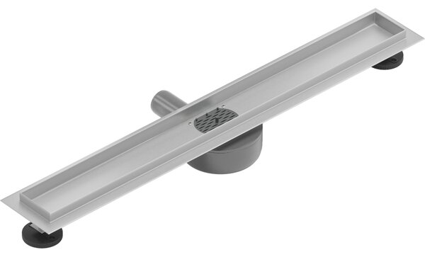 Mexen Flat nerezový sprchový žľab 60 cm s rotačným 360° sifónom - telo žľabu bez krytu, nerez, 1040060