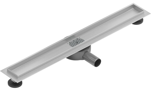 Mexen Flat nerezový sprchový žľab 60 cm s rotačným 360° sifónom - telo žľabu bez krytu, nerez, 1040060