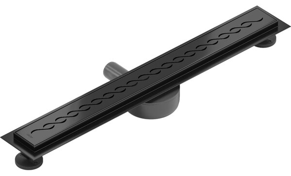 Mexen Flat 360°, nerezový sprchový žľab vzor M18 50 cm, čierna matná, 1723050-40