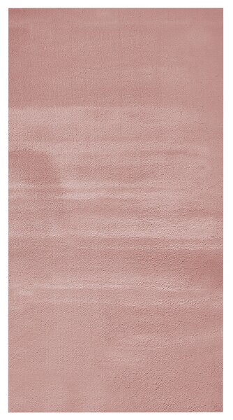 Koberec ružový umelá zajačia kožušina polyester 80 x 150 cm mäkký huňatý s vysokým vlasom obývačka spálňa