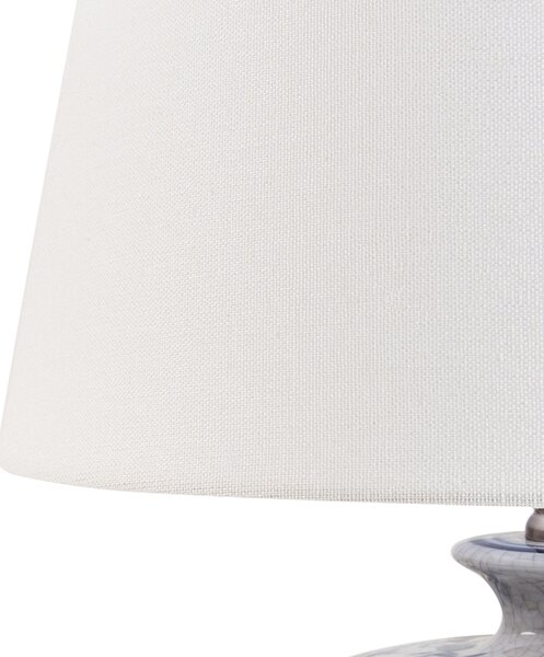Stolná lampa biela modrá porcelánový podstavec ľanové tienidlo kvetinový vzor osvetlenie obývacia izba spálňa
