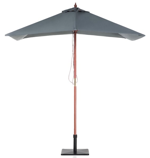 Záhradný slnečník sivý látkový brezové drevo 244 cm odolný voči poveternostným vplyvom
