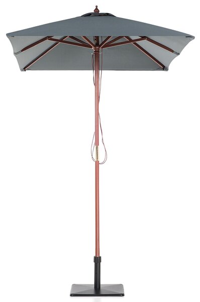 Záhradný slnečník sivý látkový brezové drevo 244 cm odolný voči poveternostným vplyvom