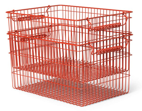 Ferm Living Úložný kôš Cala Stackable Baskets 2ks, poppy red