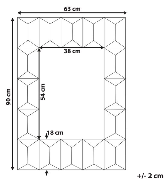 Nástenné zrkadlo viacfarebné solídny drevený rám obdĺžnikové 63 x 90 cm ručne vyrobené rustikálny štýl