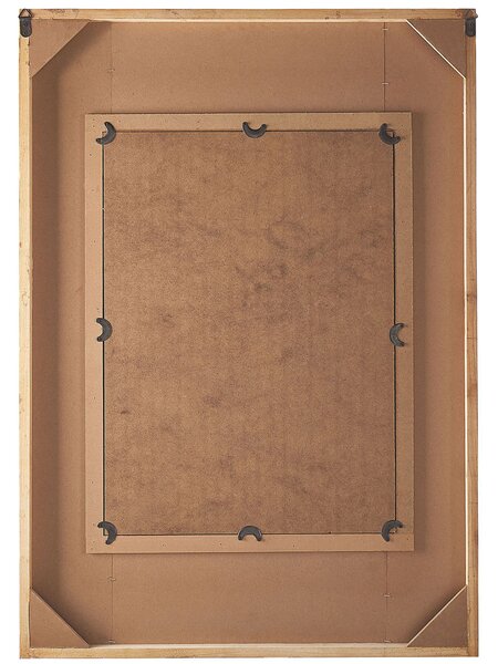 Nástenné zrkadlo viacfarebné solídny drevený rám obdĺžnikové 63 x 90 cm ručne vyrobené rustikálny štýl