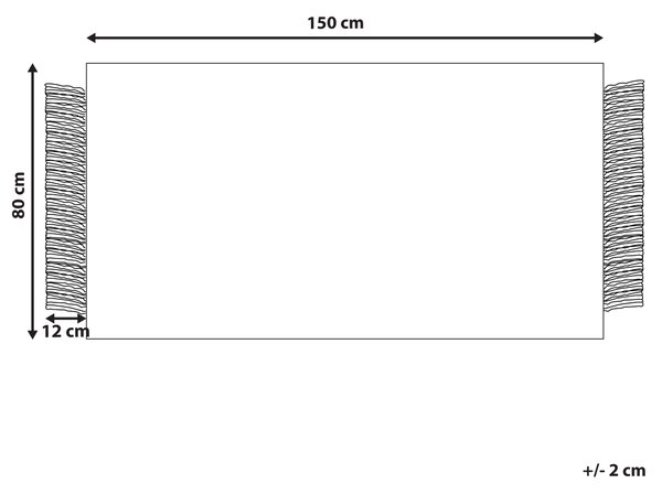 Koberec krémová biela a čierna 80 x 150 cm obdĺžnikový ručne tkaný so strapcami moderný dizajn