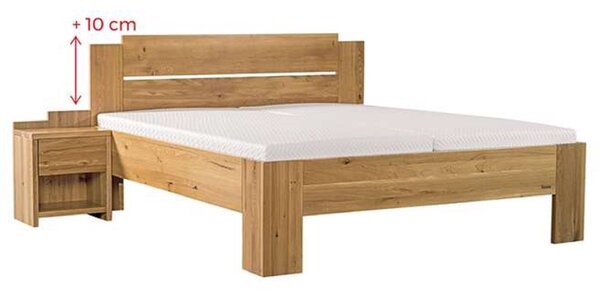 Ahorn GRADO MAX - masívna dubová posteľ so zvýšeným čelom