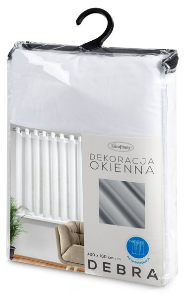 ZÁCLONA NA KRÚŽKOCH DEBRA 400X160 CM BIELA BT