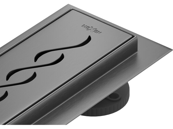 Mexen Flat 360° M18 sprchový žľab 50 cm, brúsený grafit, 1E23050-40