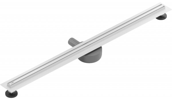 Mexen Flat nerezový sprchový žľab s rotačným 360° sifónom 90 cm, vzor SLIM, biela, 1241090