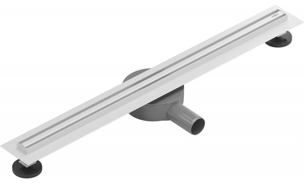 Mexen Flat nerezový sprchový žľab s rotačným 360° sifónom 70 cm, vzor SLIM, biela, 1241070