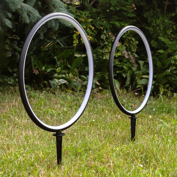 Exteriérové solárne zapichovacie svietidlo Rings, 2x LED 1,5w, čierna