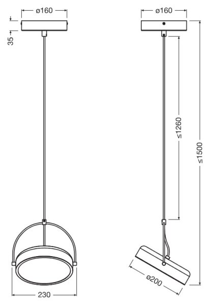 Osram - LED luster na lanku DECOR PUCK LED/12W/230V CRI 90 čierna