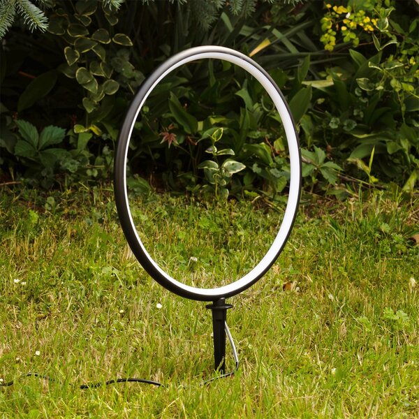 Exteriérové solárne zapichovacie svietidlo Rings, 2x LED 1,5w, čierna
