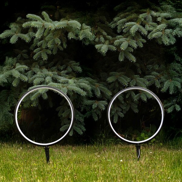 Exteriérové solárne zapichovacie svietidlo Rings, 2x LED 1,5w, čierna