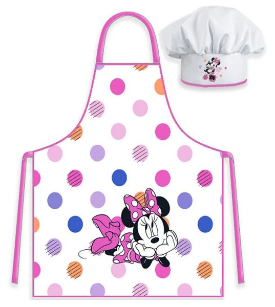 DETSKÁ ZÁSTERA S ČIAPKOU MINNIE MOUSE 45X50 CM, 2X33CM VZOROVANÁ