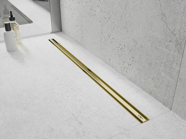 Mexen Flat 360° Slim sprchový žľab 50 cm, zlatá matná, 1A41050