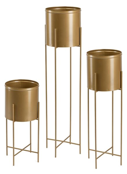 KOVOVÝ KVETINÁČ SO STOJANOM GOLDEN 95X21 CM ZLATÁ