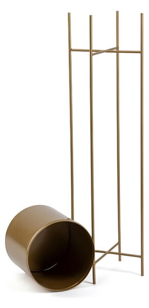 KOVOVÝ KVETINÁČ SO STOJANOM GOLDEN 95X21 CM ZLATÁ
