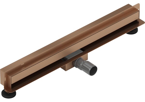 Mexen Flat Wall, sprchový žľab na stenu 2v1, 50 cm, medená matná, 1C30050