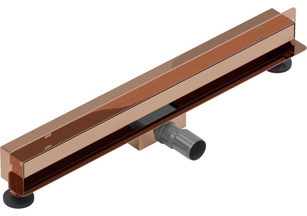 Mexen Flat Wall, sprchový žľab na stenu 2v1, 50 cm, ružové zlato, 1630050