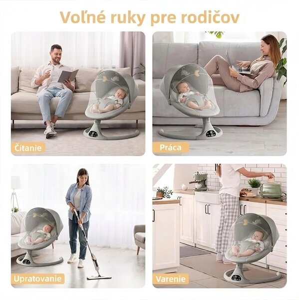 Elektrická Detská Hojdačka S Diaľkovým Ovládaním Rockybaby™, Ružová