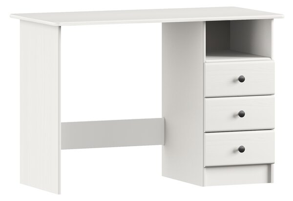 PC stôl 8844BK biely lak, kovové úchytky