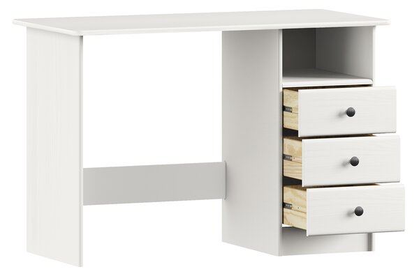 PC stôl 8844BK biely lak, kovové úchytky