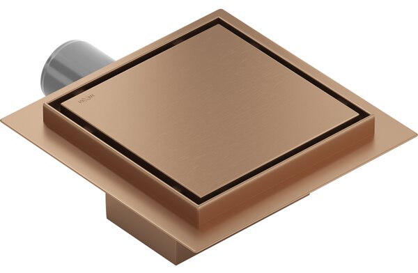 Mexen Flat-Q, bodový podlahový vpust 12 cm, medená matná, 1C10012