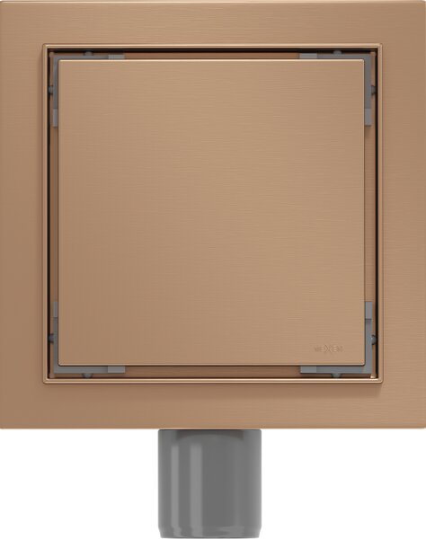 Mexen Flat-Q, bodový podlahový vpust 12 cm, medená matná, 1C10012