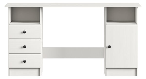 PC stôl 8847BK biely lak, kovové úchytky