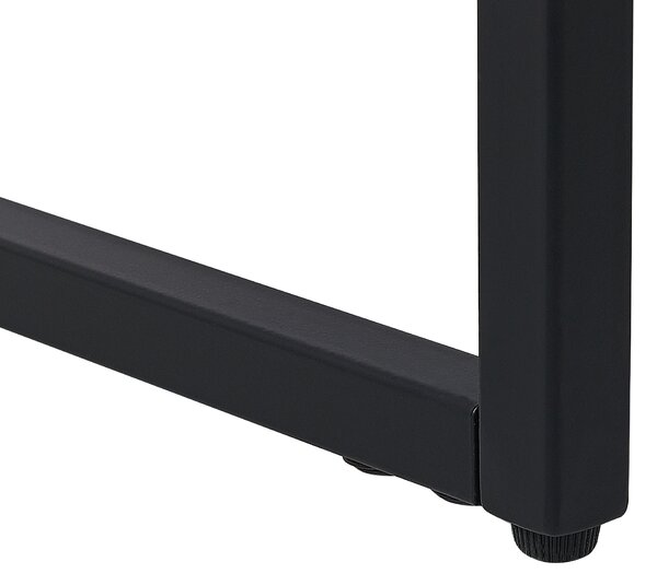 Konferenčný stolík biely MDF 100 x 60 cm čierne kovové nohy doska s mramorovým efektom obdĺžnikový moderný štýl