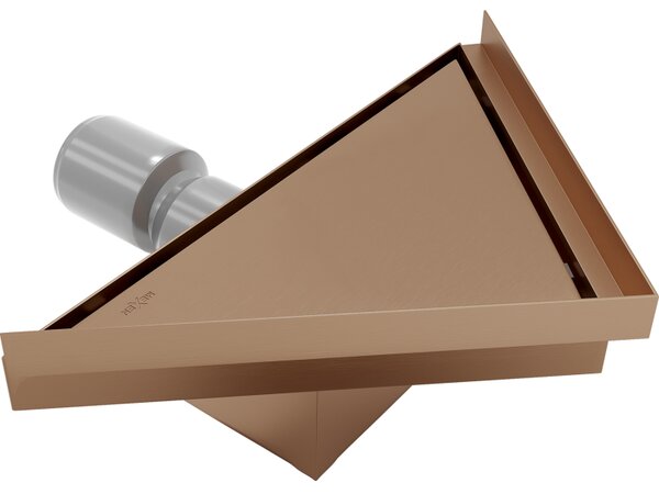 Mexen Flat-T, bodový podlahový vpust 20 cm, medená matná, 1C10320