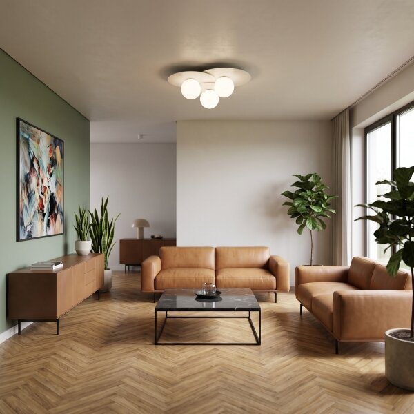 Stropné svietidlo FLAT 3xE27/15W/230V 55x60 cm biele
