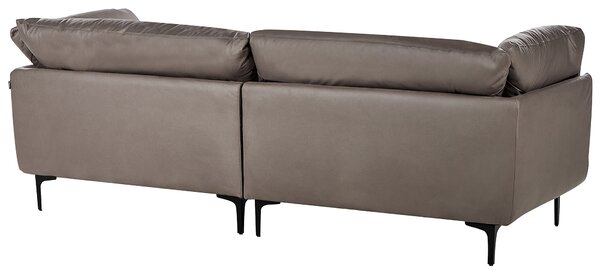 3-miestna pohovka hnedá vegánska ekokoža polyester na nohách moderný industriálny štýl obývacia izba