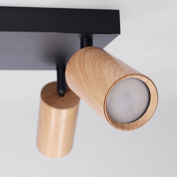 BRILAGI - Bodové svietidlo SELE SQUARE 4xGU10/30W/230V čierna/dubový dekor