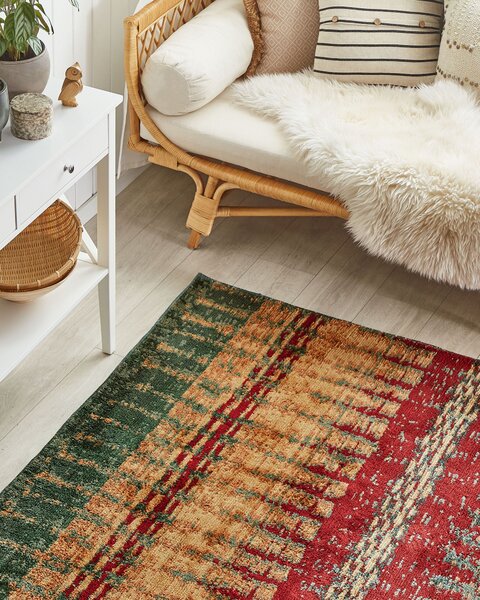 Koberec viacfarebný polyester 140 x 200 cm abstraktný vzor obdĺžnikový tvar boho štýl