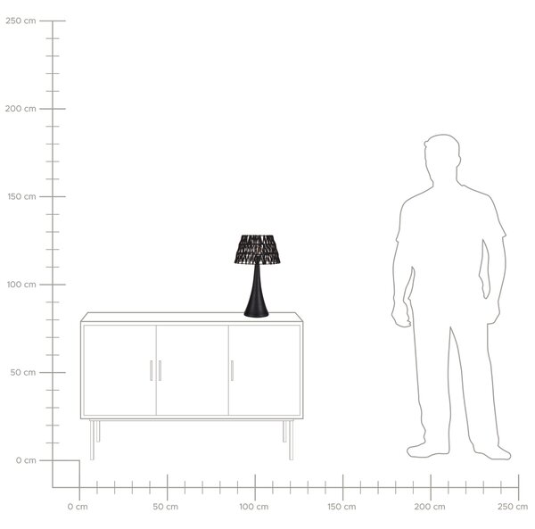Stolná lampa čierna bavlnené tienidlo podstavec z mangového dreva moderný dizajn doplnky obývacia izba