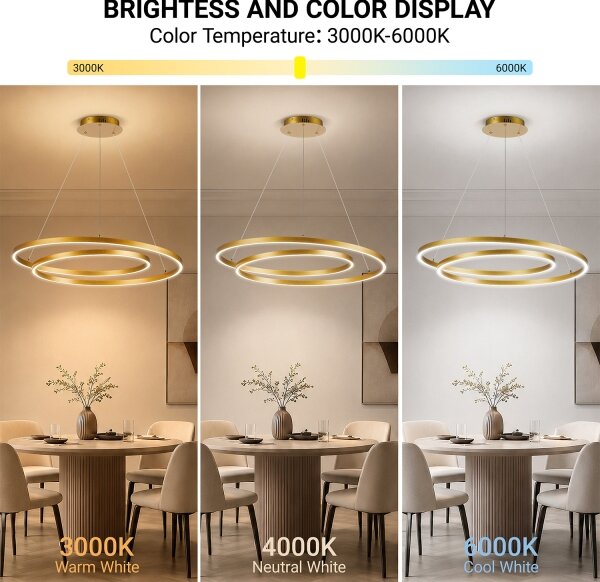 BRILAGI-LED Stmievateľný luster na lanku TWISTER LED/105W/230V 3000-6000K zlatá+DO