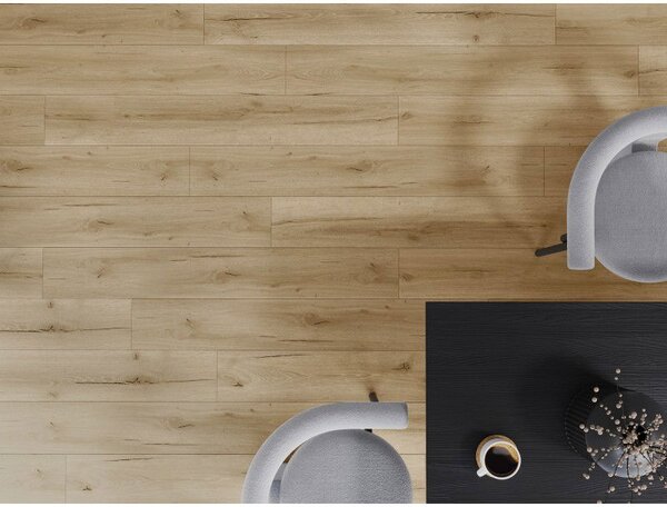 Mexen Buffalo vinylové panely 1240 x 182 mm SPC 6,5 mm, podložka IXPE 1,5 mm, 4 V-drážka, Dub - F1007-1240-182-505-4V1-01