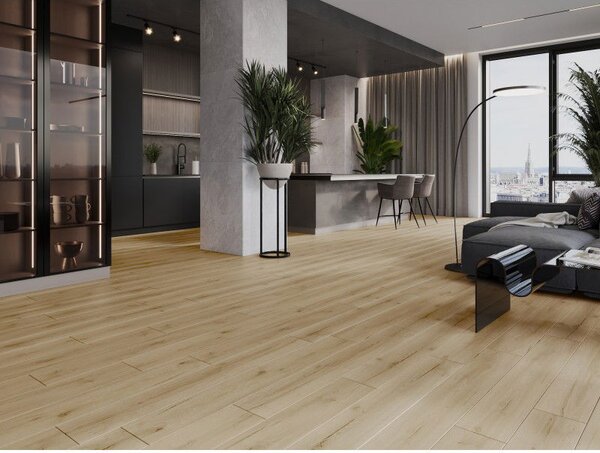 Mexen Buffalo vinylové panely 1240 x 182 mm SPC 6,5 mm, podložka IXPE 1,5 mm, 4 V-drážka, Dub - F1007-1240-182-505-4V1-01