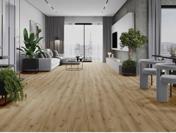 Mexen Buffalo vinylové panely 1240 x 182 mm SPC 6,5 mm, podložka IXPE 1,5 mm, 4 V-drážka, Dub - F1007-1240-182-505-4V1-01