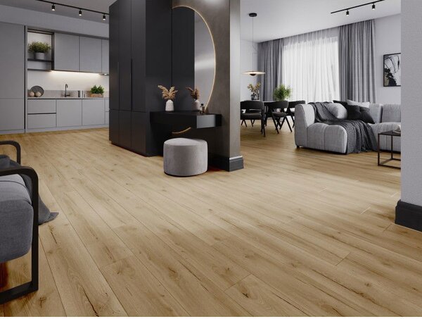 Mexen Buffalo vinylové panely 1240 x 182 mm SPC 6,5 mm, podložka IXPE 1,5 mm, 4 V-drážka, Dub - F1007-1240-182-505-4V1-01