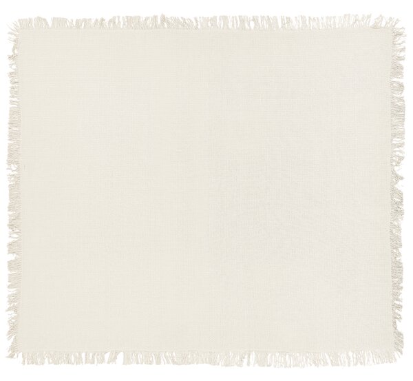 Bavlnená prikrývka krémová biela 200 x 220 cm deka na posteľ so strapcami klasický dizajn spálňa